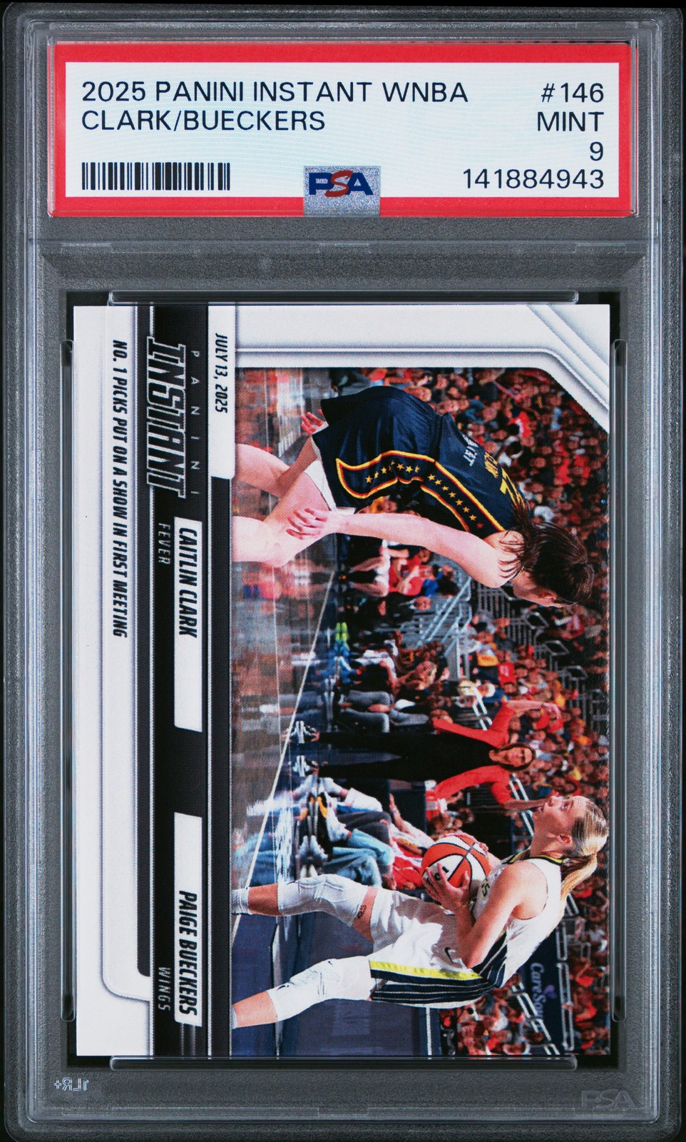 2025 PANINI INSTANT WNBA #146 CAITLIN CLARK/PAIGE BUECKERS PSA 9