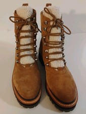 New In box Marc Fisher Izzie Suede Genuine Shearling Boots SZ 8 1/2 Original box