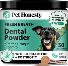 Dog Breath Freshener Dental Powder - Teeth Cleaning Plaque off  Tartar Remover