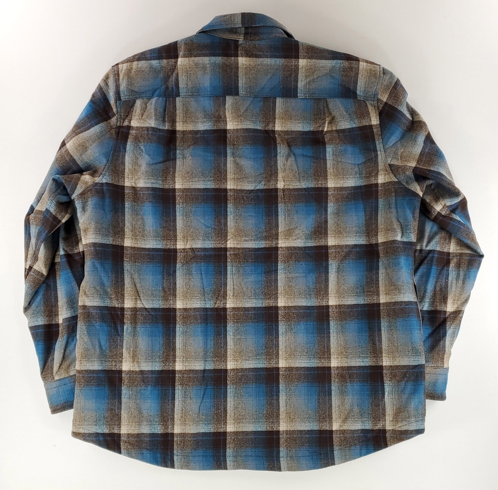 Pendleton Shirt Jacket Wool Button Up Blue Brown … - image 3