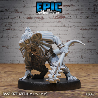D&D Miniature - Mice Folk Raider Mace - 3D Model Print DnD RPG Figur Druck