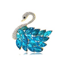 Elegant Rhinestone Swan Brooches Pin Crystal Swan Brooch Lapel Pins for Women...