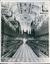 1930 Windsor England St Georges Chapel King Queen Knights Banners Photo 8x10