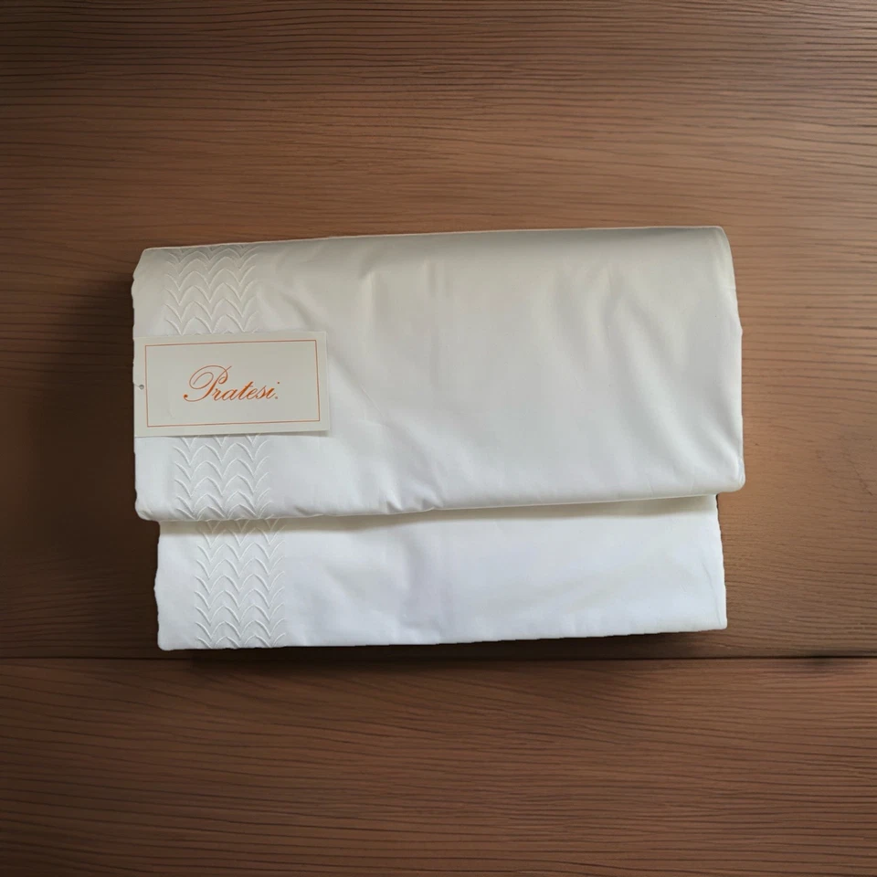 Funda Nórdica Pratesi Original Queen Piel de Ángel Blanca Hecha en Italia 100% Algodón Foto 2 de 4