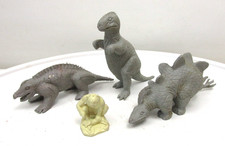 Vtg Marx Prehistoric Dinosaurs  Caveman Gray Allosaurus Stegosaurus Sphenacodon