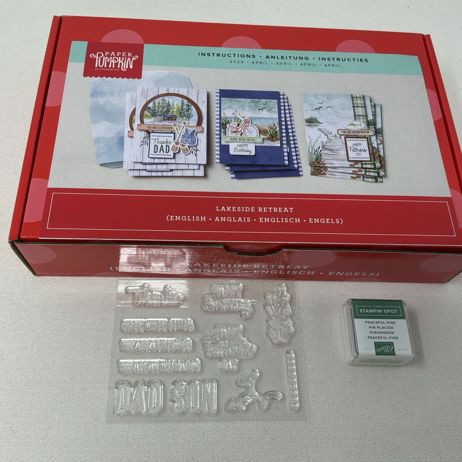 Stampin Up LAKESIDE RETREAT Paper Pumpkin FULL KIT With Stamps & Ink