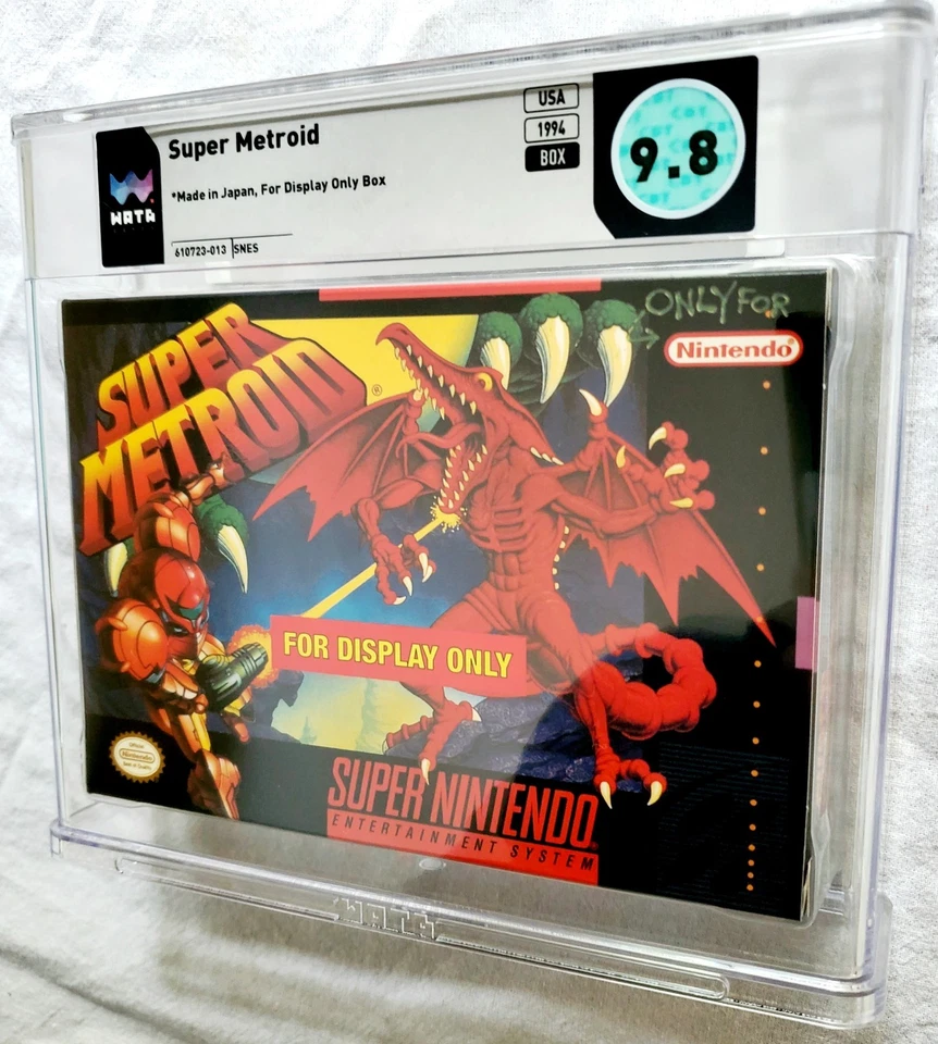 FOR DISPLAY ONLY SUPER METROID Super Nintendo SNES WATA 9.8 RARE FDO NFR - MINT! - Image 3 of 4
