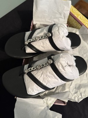Brighton NIB women s Sandals Black Leather Jeweled Women s Size 9 M