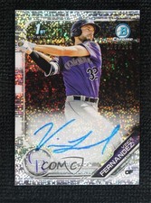 2019 Bowman Chrome Prospect Speckle Refractor 105/299 Vince Fernandez Auto 0vs5