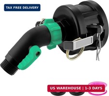 275 330 Gallon IBC Tote Fittings with 45 Degree Hose Elbow Shut Off Valve, Tank