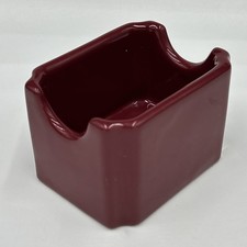 Vintage Hall Pottery Sugar Packet Holder Maroon 716 Made in USA