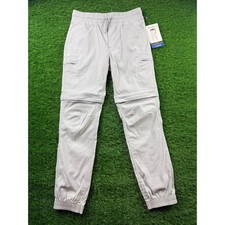 NWT Eddie Bauer Youth L 14/16 Gray Convertible Jogger Cargo Pants UPF 50 Hike