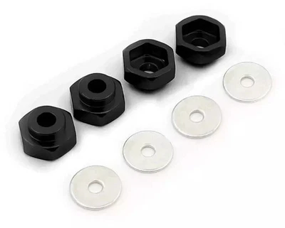 THE TECH STATION UK 4x RC Radnabenadapter 17mm auf 12mm Sechskant für 1:10 Short Course Reifen Metallmuttern