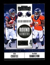 2018 Contenders Round Numbers #RNA-CH Keke Coutee DaeSean Hamilton RC QTY