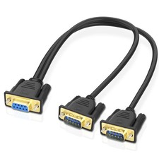 DB9 Y Splitter Adapter Cable DB 9Pin 1 Female to 2 Male RS232 Extension Cord ...