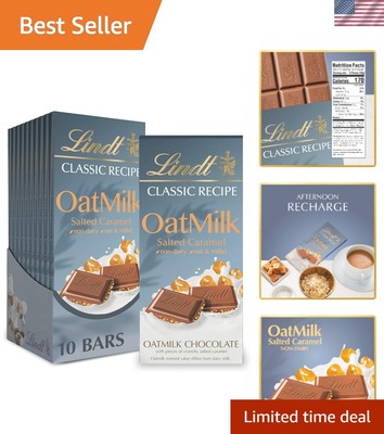 CLASSIC RECIPE Non-Dairy OatMilk Salted Caramel Chocolate Candy Bar, 10 Pack,...