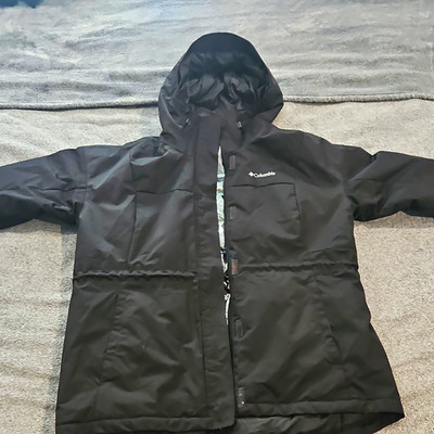 Columbia Omni-Heat Men's Black Hooded Insulated Parka Jacket Zip XL