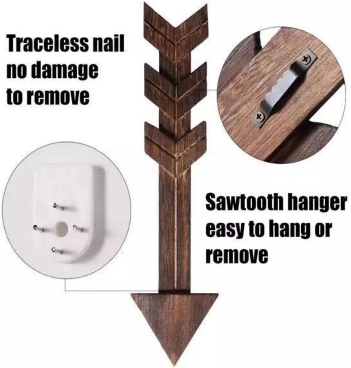 LONG XIN SERIES 3 Pcs Family Wooden Hanging Arrows Wall Decor Wood Arrows... 