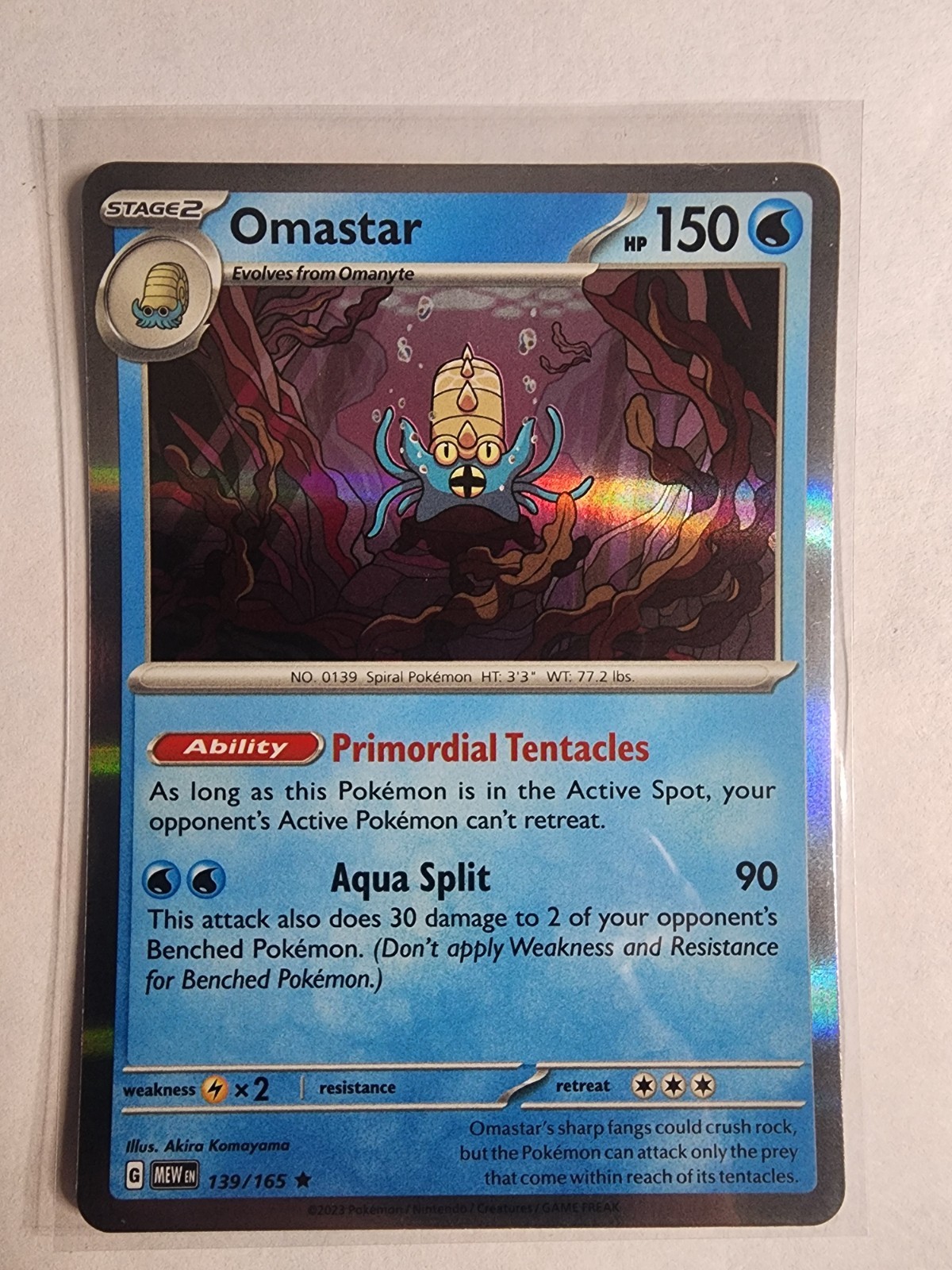 2023 Pokemon - Omastar 139/165 Sv: Scarlet & Violet 151 Holo
