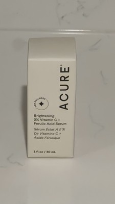 Acure Brightening Serum Vitamin C Ferulic Acid Pineapple Extract Face 1 fl oz