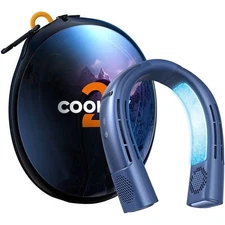 COOLIFY Neck Air Conditioner Cooling Neck Fan, Portable,9-Mode, LED Rechargeable