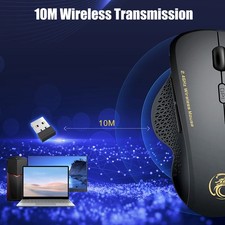 2.4GHz Wireless Optical Mice PC Gaming Mouse 6 Buttons & USB Receiver for Laptop 6