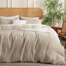 Ultra Soft 100 Cotton Muslin Duvet Cover Set with 2 Pillowcases - Queen Size