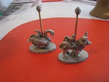 Pair Hudson Fine Pewter Carousel FIgurines "After Hours" Collection