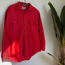 Vintage Levi's Diamond Label striped Red Button Down Shirt Large