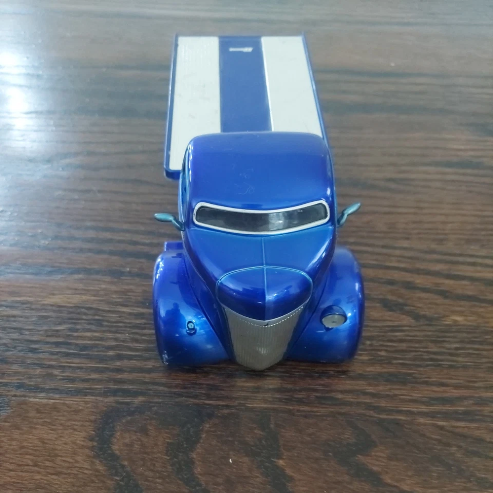Jada 1947 福特 COE 滑动床平车运输蓝色 1: 24 压铸卡车 — 第 2/4 张图片