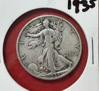 1935 P Walking Liberty Half Dollar US 90% Silver 50 Cent FACE U.S Coin