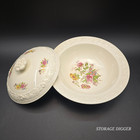 Vintage Homer Laughlin Eggshell Theme Floral Pattern Round Serving Bowl with Lid