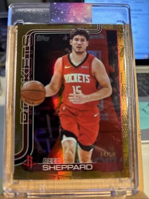 2025-26 Topps  #178 Reed Sheppard Rookie Season Tip Off Gold Foilboard/50 Hou