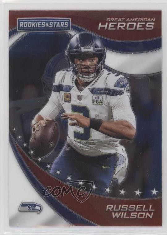 Russell Wilson #GAH-RW 2019 Panini Rookies & Stars Football Great American Heroes