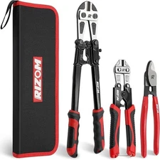 3 Piece Bolt Cutter Set – 14" & 8" Cr-V Blades with Bag