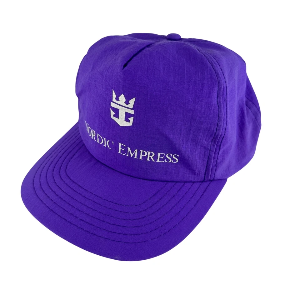 De colección Royal Caribbean Nordic Empress Sombrero Snapback Púrpura Nylon Gorra de Crucero Foto 4 de 4