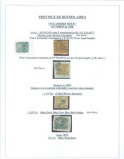 ARGENTINA 1858 - STEAMSHIP  " Barquitos "  forgery study on page
