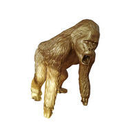 Abstrakte Goldene Figur Statue Gorilla Skulptur Deko Garten Design 130Cm Statuen