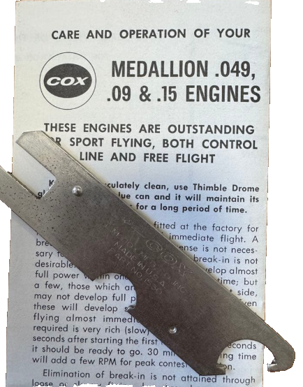 COX Medallion .049 Model Airplane VINTAGE Engine NIB NEW Thimble