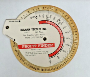 1965 Vintage Textiles Profit Finder Stock/Bond Yield Calculator/Slide Ruler