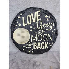SpoonTiques Love You to the Moon and Back Round Wall Art Stone Plaque