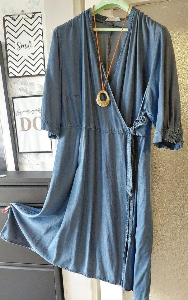 Ulla Popken PURE Wickel Jeans Kleid 50  52  SommerLeicht & Luftig - Bild 1 von 3
