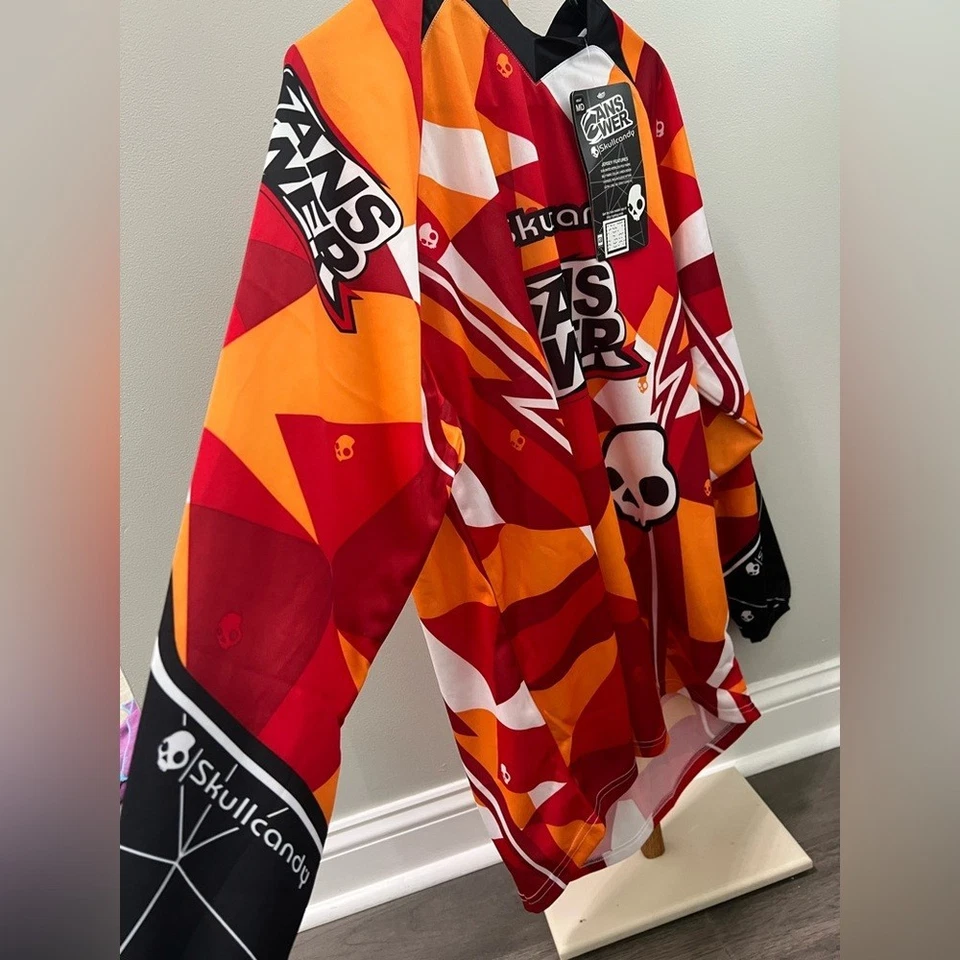 Skullcandy NWT AnsWer Adult Racing Jersey in Red and Orange sz Medium - Image 4 of 4