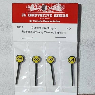 JL Innovative Design 853 Custom Signs Yellow Railroad Crossing Warning Pack 4