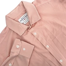 MIZZEN + MAIN Men's XL Leeward Collection Trim Fit Peach Check Long-Sleeve Shirt