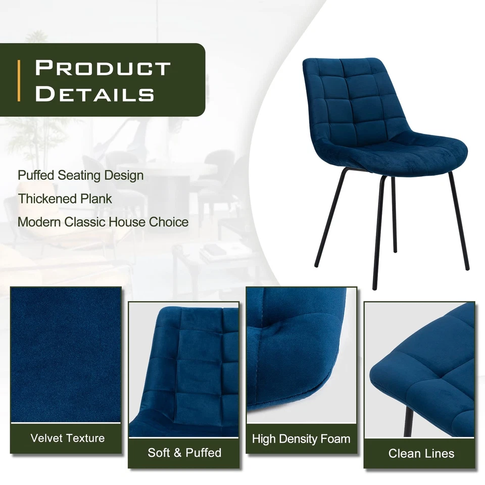 Sillas de comedor de terciopelo, sillas de recepción tapizadas, silla acolchada con... Foto 3 de 4