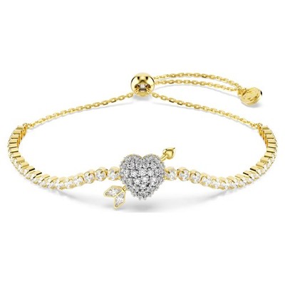 Swarovski Idyllia Bracelet, Heart with Arrow, White, Gold Tone Plated 5744061