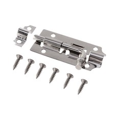 12Pcs Durable Stainless Steel Door Bolt Set Metal Safety Lock for Home Silver