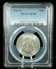 1949-D 50C FRANKLIN HALF DOLLAR PCGS AU 58 #7020