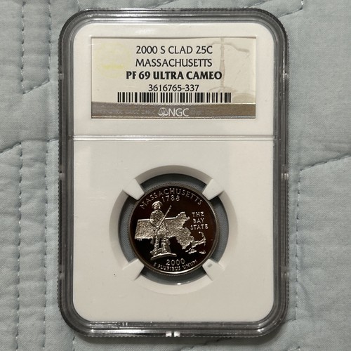 2000 S Clad 25c State Quarter NGC PF69 Ultra Cameo Massachusetts